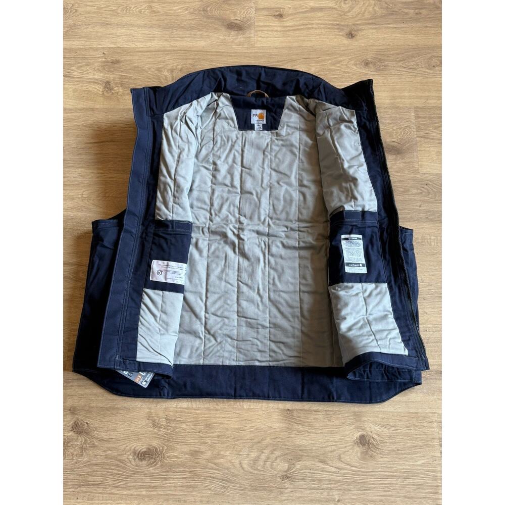 Carhartt Men's 103387 Flame-Resistant Cat 3 Quick Duck Vest Navy Blue 4XL - Picture 6 of 9